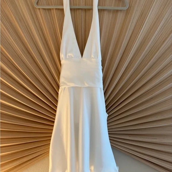 White zara satin effect halter mini dress - Picture 3 of 6